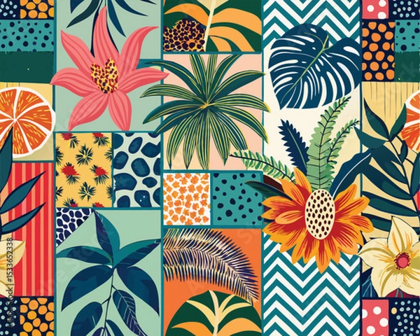 Fototapeta seamless pattern with flowers