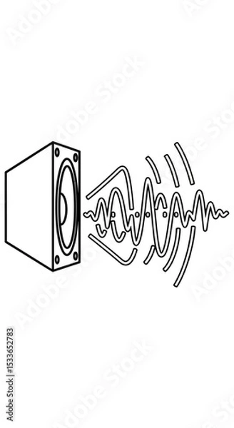 Fototapeta Sound Wave from Speaker Vector Illustration – Audio Frequency Concept