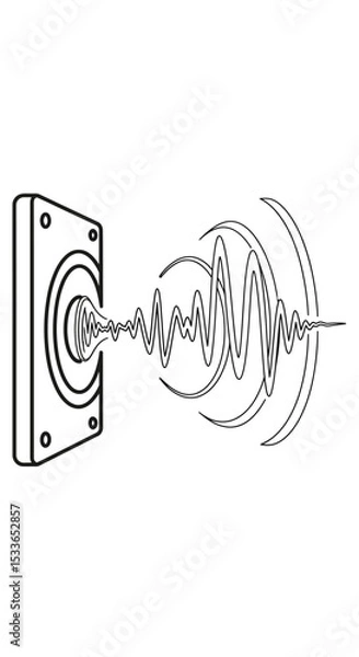 Fototapeta Sound Waves from Speaker Vector Illustration – Audio Vibration Concept