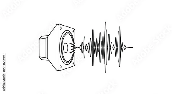Fototapeta Dynamic Audio Speaker Waveform Vector Icon