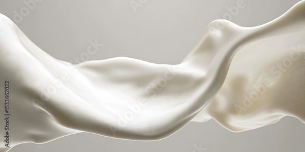 Fototapeta Smooth, flowing milk splash, elegantly curved