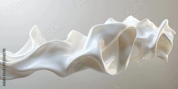 Fototapeta Fluid, white, abstract form