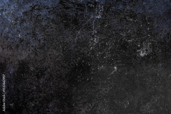 Obraz black enameled metal with stains and scratches