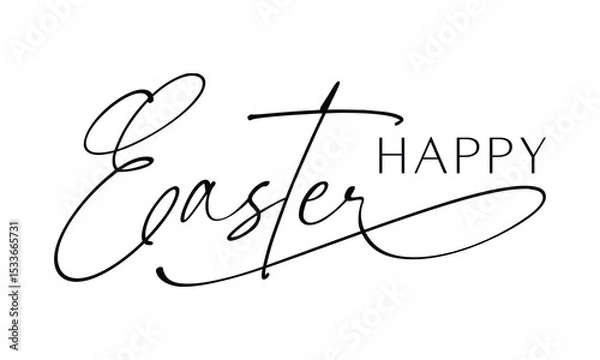 Obraz Happy Easter lettering vector. Hand drawn elegant modern vector calligraphy.