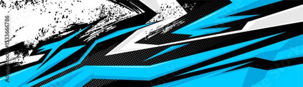 Fototapeta Abstract Car decal design vector. Graphic abstract stripe racing background kit designs for wrap vehicle, race car, rally, adventure and livery