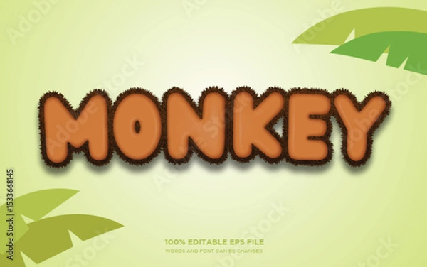 Fototapeta Monkey 3D editable text style effect	