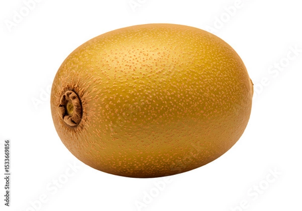 Obraz Golden Kiwi Fruit: Close-up of a Ripe, Gold Kiwi on white background