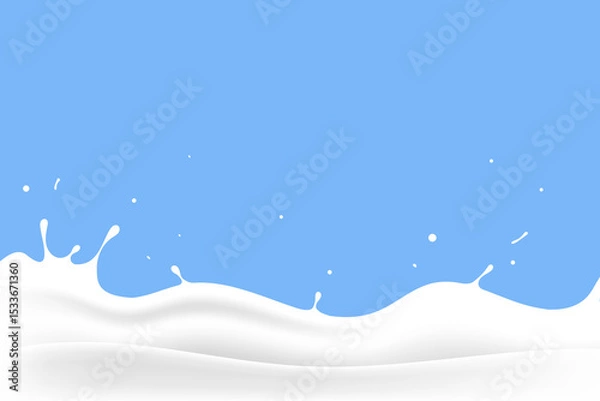 Obraz pure milk water waves, yogurt design elements