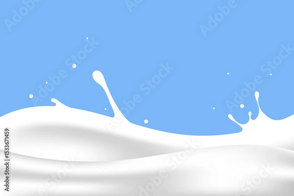 Obraz pure milk water waves, yogurt design elements