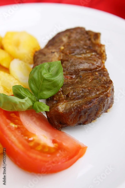 Obraz Steak mit Bratkartoffel
