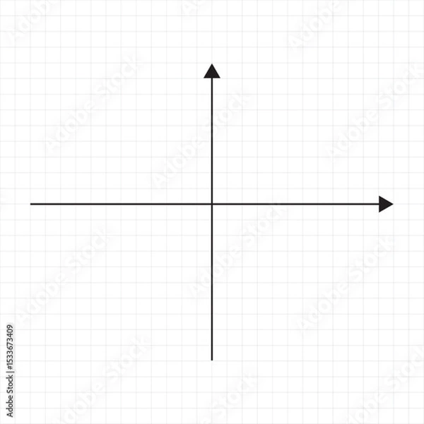 Fototapeta Cartesian plane, Axes that are perpendicular, Finance data visualization or blank statistics, customizable stroke, vector, illustration