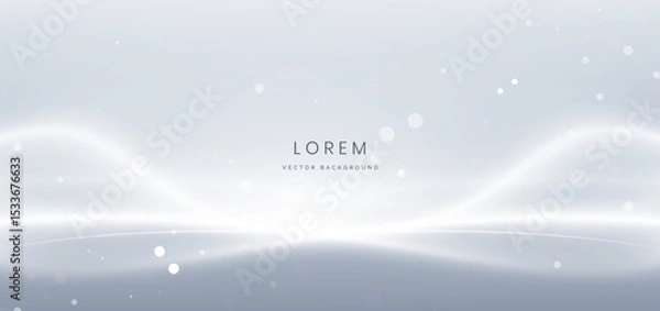 Obraz Abstract white wave ray on grey background with lighting effect sparkle.