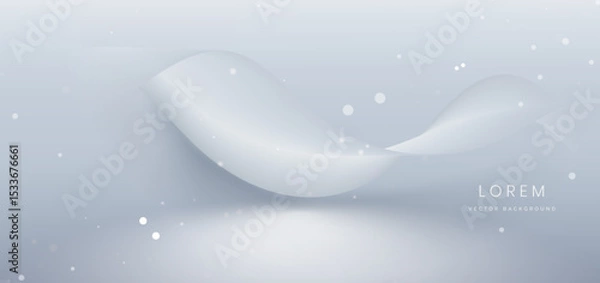 Obraz Abstract luxury grey lines curved overlapping on grey background. Template premium award design.