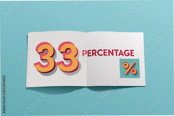 Fototapeta Design a minimalist promotional layout featuring large percentage discounts in a vibrant, visually appealing style using a VI (visual identity) guide.