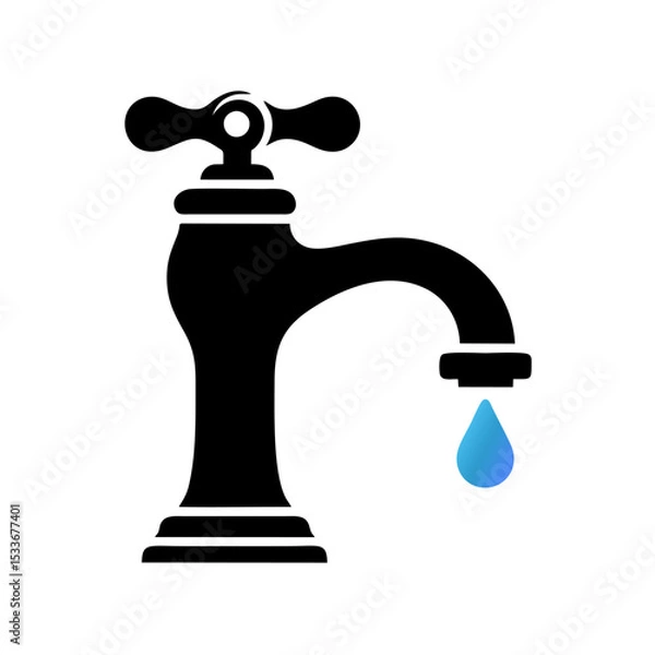 Obraz water tap isolated on white background