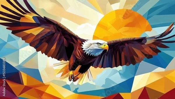 Fototapeta Eagle Soaring Art Abstract Geometric