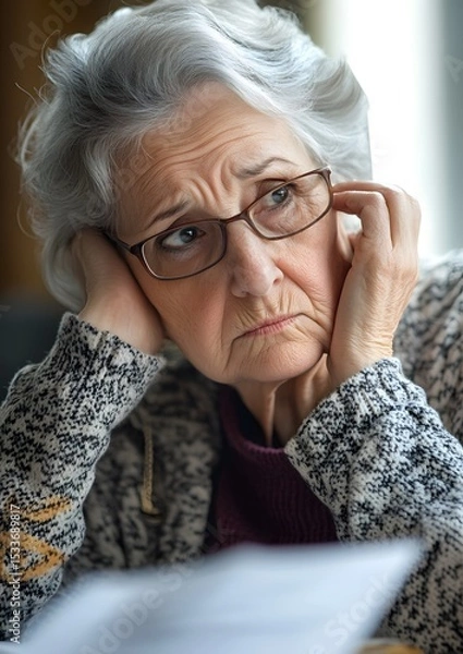 Obraz Senior citizen confused by rising tax implications