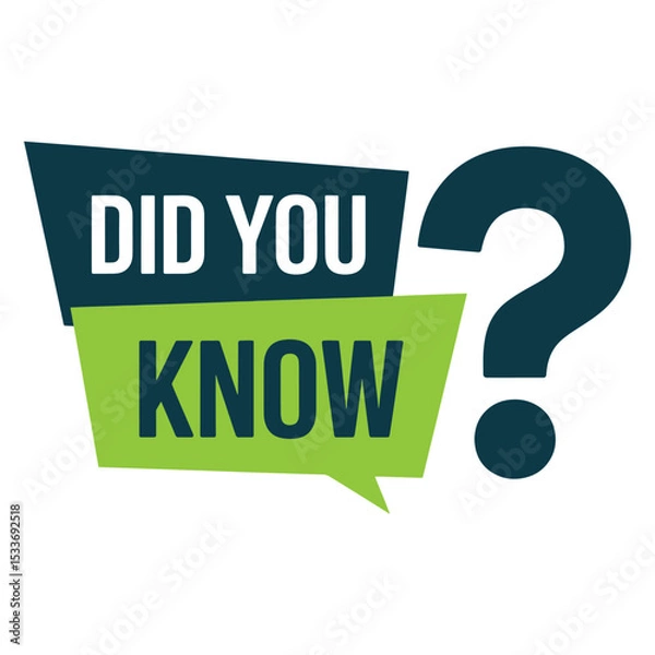 Fototapeta Did You Know Text Banner – Fun Fact Trivia Label Design Template