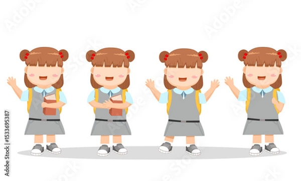 Obraz school girl elements wearing uniforms
