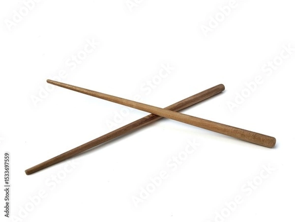 Fototapeta Wooden chopsticks isolated on white background 