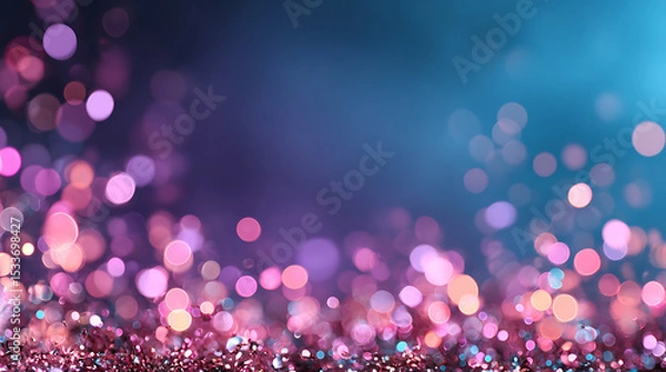 Fototapeta Seamless loop abstract color bokeh neon gradient. Blurred moving lights background. Smooth color transitions. Purple pink blue. For party presentation romantic ads slow music background 12541613 1