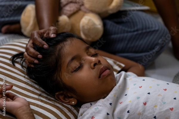Obraz Child sleeping peacefully with a gentle massage