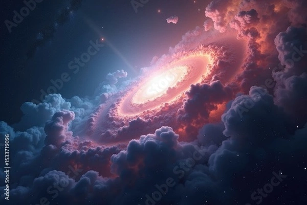 Obraz Cosmic Nebula Vibrant Galaxy in Celestial Clouds