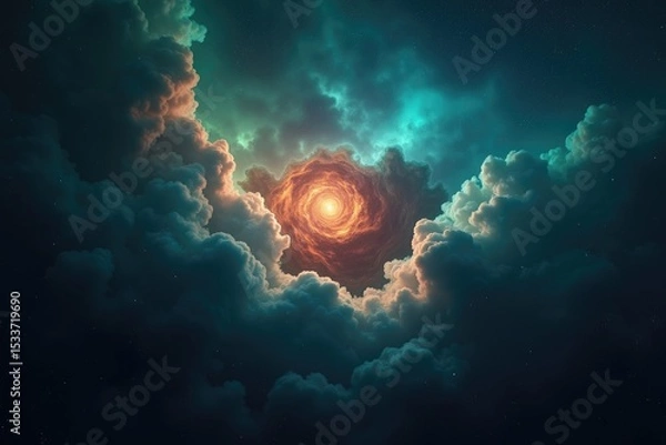 Obraz Cosmic Nebula Celestial Clouds Glowing Nebula Space Art Galaxy Background Universe