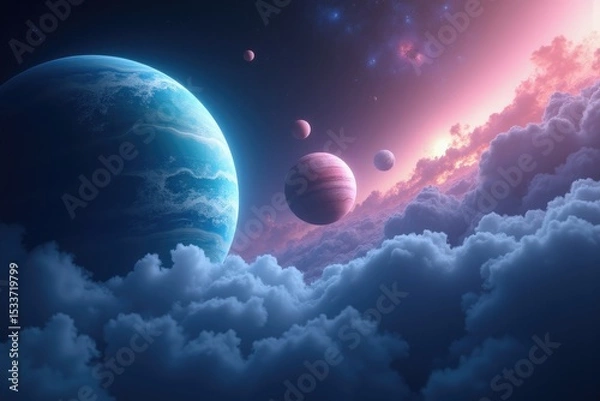 Obraz Celestial Encounter A Journey Through Cosmic Clouds
