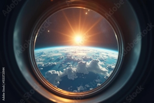 Obraz Earthrise Space View of Sunrise from Orbit