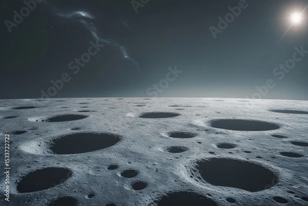 Obraz Lunar Surface Breathtaking View of the Moons Cratered Landscape