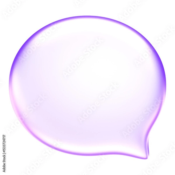Obraz Minimal glassmorphism chat bubble icon representing communication, conversation, or messaging in applications, 3d rendering