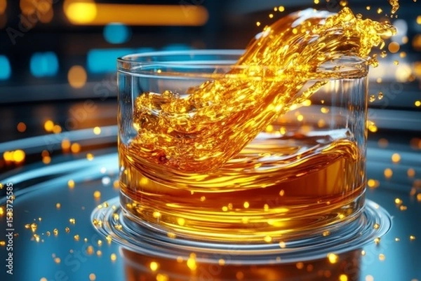 Fototapeta The texture of nature, honey in motion. Generative AI