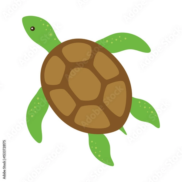 Fototapeta cute turtle in flat style