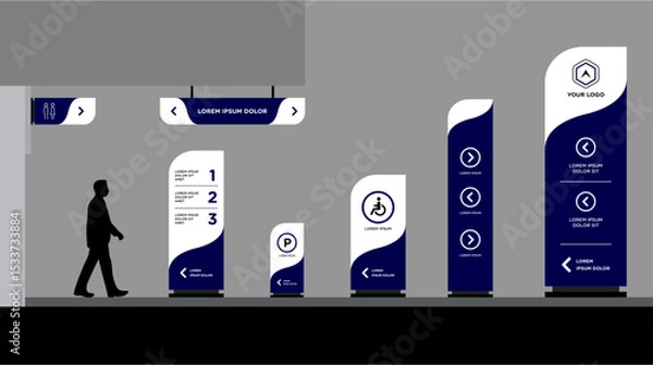 Obraz Exterior and interior signage template set corporate identity