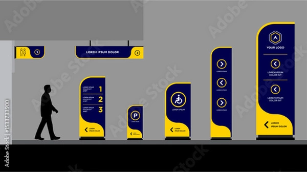 Obraz Exterior and interior signage template set corporate identity