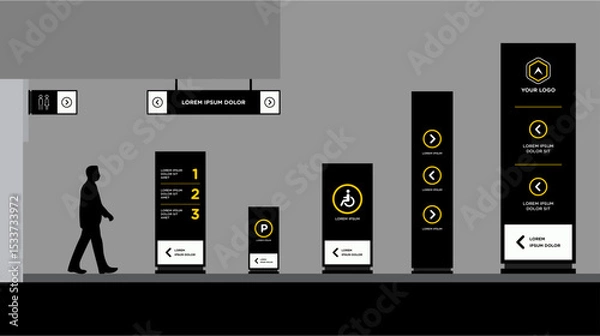 Obraz Exterior and interior signage template set corporate identity