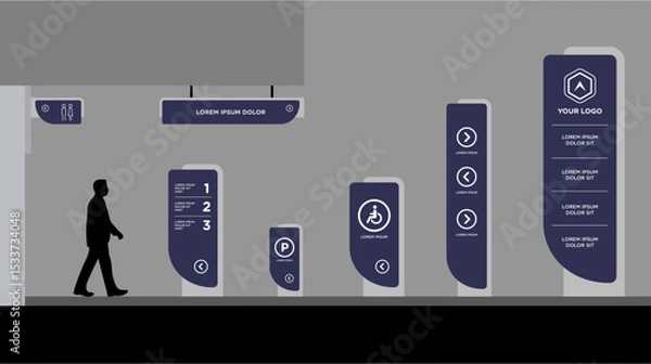 Obraz Exterior and interior signage template set corporate identity