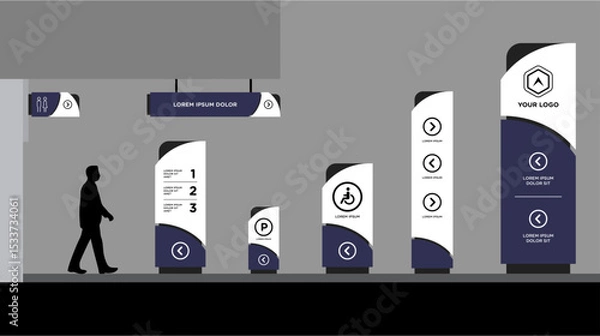 Obraz Exterior and interior signage template set corporate identity