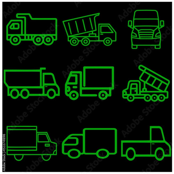 Obraz Vehicle Truck   Vector Set 3