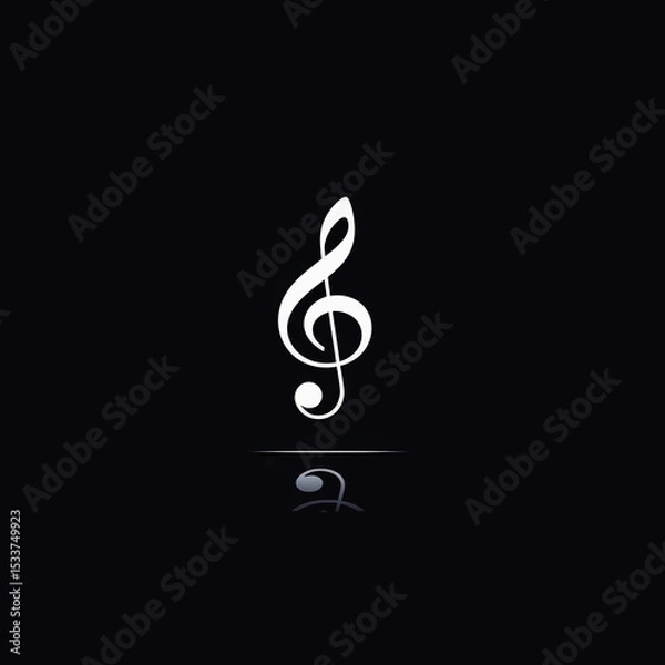 Fototapeta treble clef vector