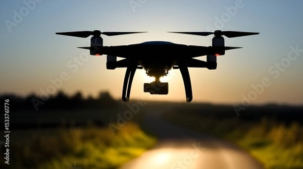 Obraz Drone upward shot on countryside