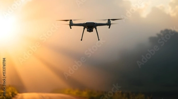 Obraz Drone upward shot on countryside