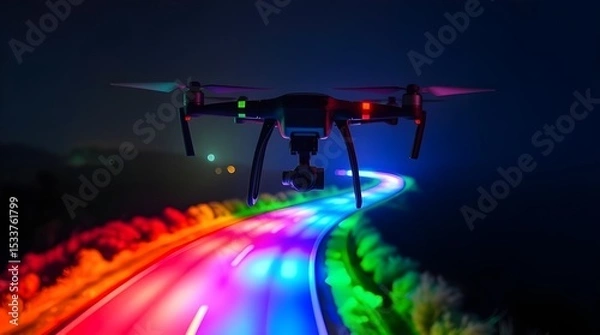 Obraz Drone upward shot on countryside