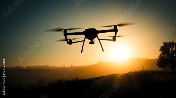 Obraz Drone upward shot on countryside