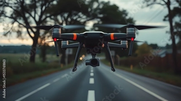 Obraz Drone upward shot on countryside
