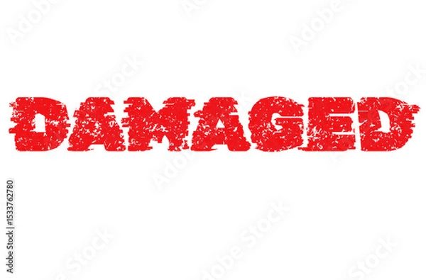 Fototapeta Word text Damaged. Water colour halftone. Banner.