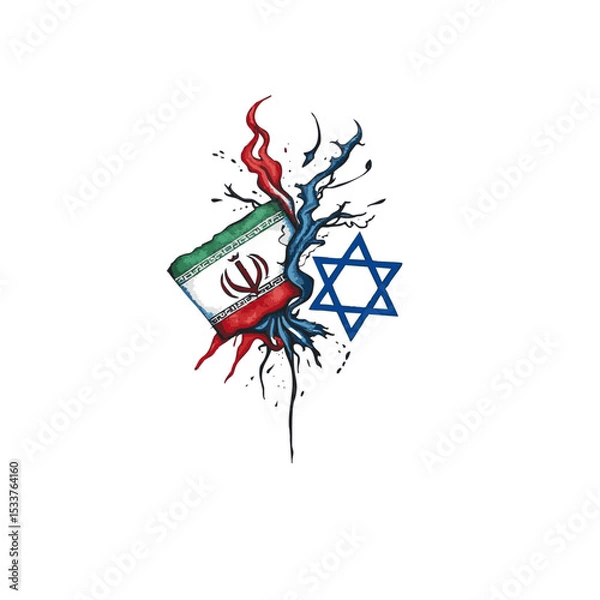 Obraz Iran vs Israel Vector Design