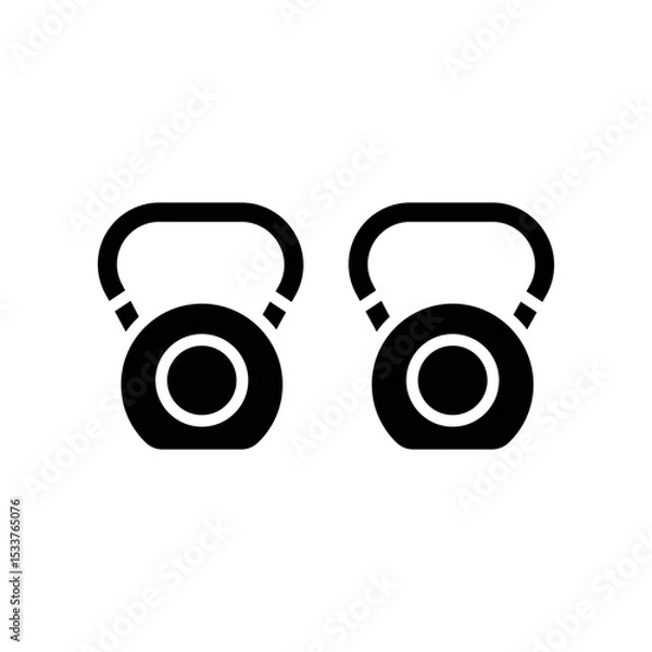 Fototapeta kettlebells black glyph icon for digital and print projects.