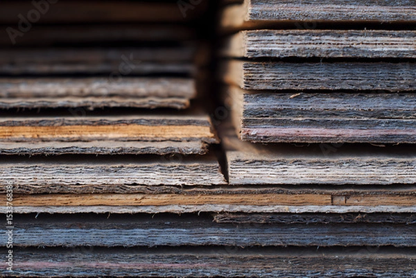 Fototapeta Pile of Treated Roof Battens Ready for Installation